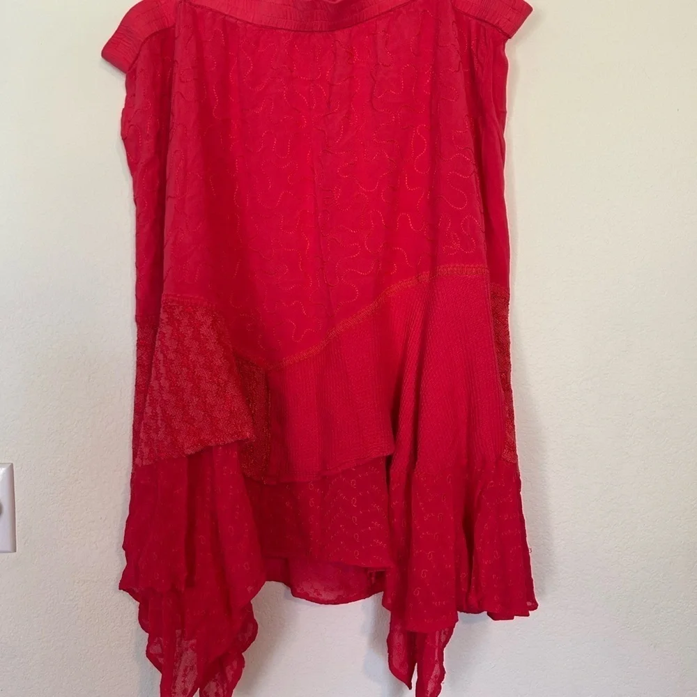 Catherines Pull-On  Asymmetrical Hem Maxi Skirt Lace Fairy Cottage 2X